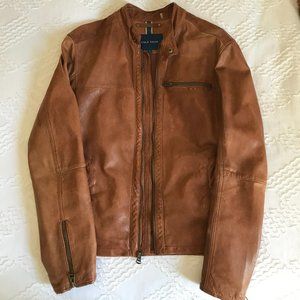 Cole Haan Waxed Leather Moto Jacket